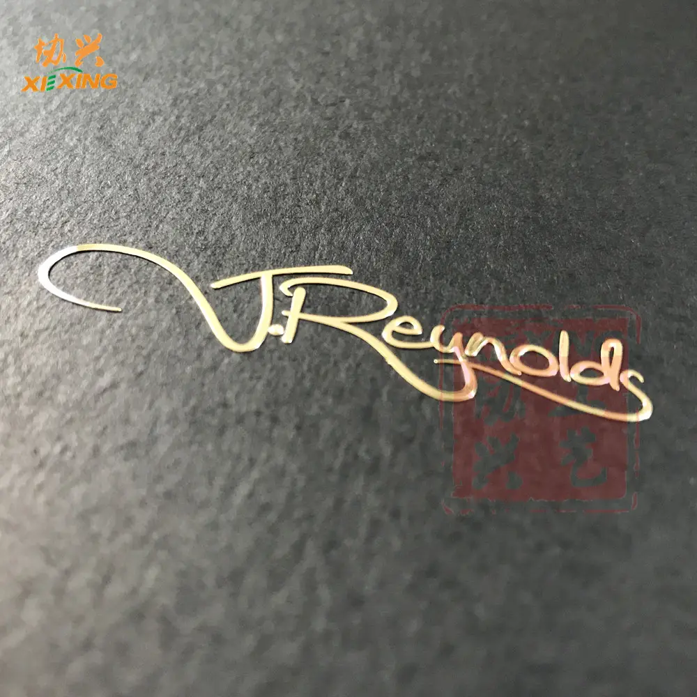 Custom metal mobile large letter embossed stickers