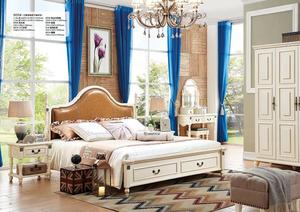 Nouveau design Américain moderne mobilier de chambre est fait de bois en chêne massif en ivoire blanc finition - Product Image 2