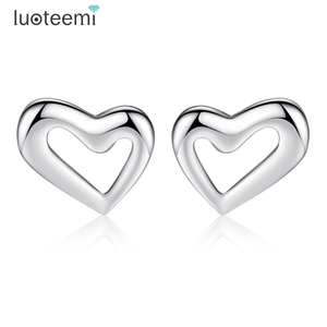 CZCITY Atacado Qualidade Simples Mais Popular Tamanho Pequeno Bonito Sweet Heart Sterling Silver Stud Brincos Para Meninas