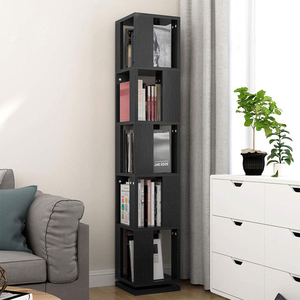 Modern Corner Bookshelf <strong>Rotating</strong> Bookcase 5 Tier Storage Shelving Bookshelf Unit Book Display <strong>Shelf</strong> - Product Image 1