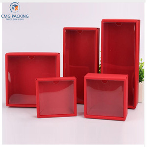 Custom Clear PVC Lid Red/White/Black/Kraft Paper Box Handmade Soap Candy Chocolate Biscuit Boxes for <strong>Wedding</strong> Party <strong>Gift</strong> <strong>Wrap</strong> - Product Image 3