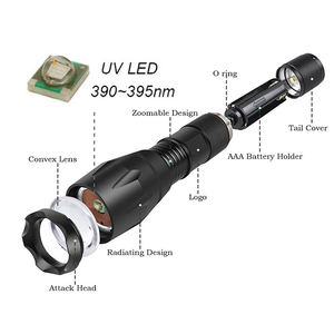 Linterna Ultravioleta Impermeable de 365nm con Luz Morada - Product Image 6