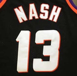 Pronto per la spedizione maglia da basket cucita di migliore qualità Steve Nash nera