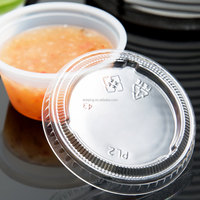 Hot Selling Single Gebruik Zwart Plastic 4.0 Oz Plastic Jello Shot Souffle Portie Cups Met Pet Deksels-2500/Case Schoon