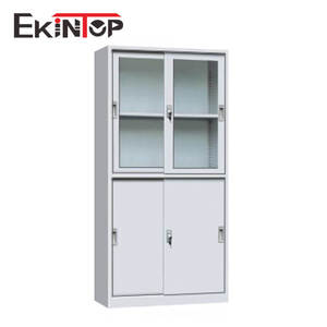 Ekinop רדוד ספר מתכת פלדה חזית הזזה חזית נעילה זכוכית ארון עם דלתות זכוכית - Product Image 5