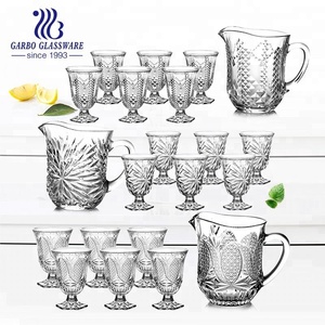 Hot Selling Garbo Diamond Shape <strong>Glassware</strong> Set 7pcs Gold Water Jug &amp; Tea Pots Stylish &amp; Practical New Design <strong>Kettles</strong> - Product Image 6