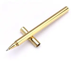 定制数控加工零件金色金属球形台式笔，带黄铜支架