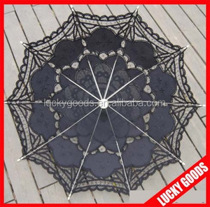 Phantasie schwarze farbe batternburg antiker spitze sonnenschirm großhandel - Product Image 3