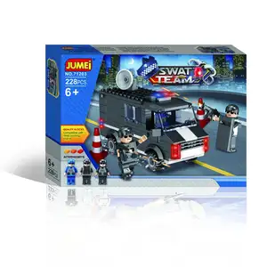 SWAT Team Building Block ตำรวจพิเศษ Command รถบล็อกอาคารปริศนาการศึกษาของเล่นสำหรับเด็ก