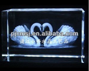 Mới nhất pha lê 3D vài thiên nga Laser khắc cho người thân yêu Quà Tặng & trang trí nội thất - Product Image 2