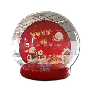 2023 Popular 3m/4m natal inflável neve globo tenda, iglô cúpula bolha inflável para tirar uma foto