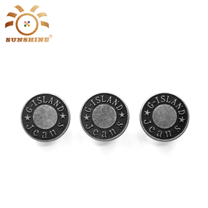Propre antic argent personnalisé plaqué marque logo boutons en laiton pour les jeans - Product Image 6