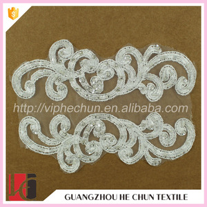 HC-0031 Hechun Applique Nuziale Tradizionale Lussuoso Eco-Friendly in Pizzo Crochet con Perline e Paillettes per Borse - Product Image 2