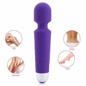 Hot Selling Sex Chinese Massage 20 Mode Frequencies Usb Rechargeable Vibrator Body Wand Massager For Woman