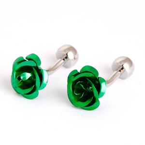 romantico rosa delle donne fiore gemelli collegamento di polsino - Product Image 6