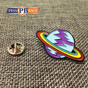 Spilla smaltata morbida personalizzata distintivo a forma di produttore personalizzato frizione a braccio da 1 pollice ferro metallico in lega di zinco spilla backer card - Product Image 5