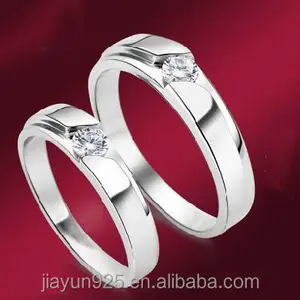 Sepasang Harga Klasik 18K Emas Berlapis Diamond Beberapa Cincin 925 Sterling Silver Pernikahan Cincin