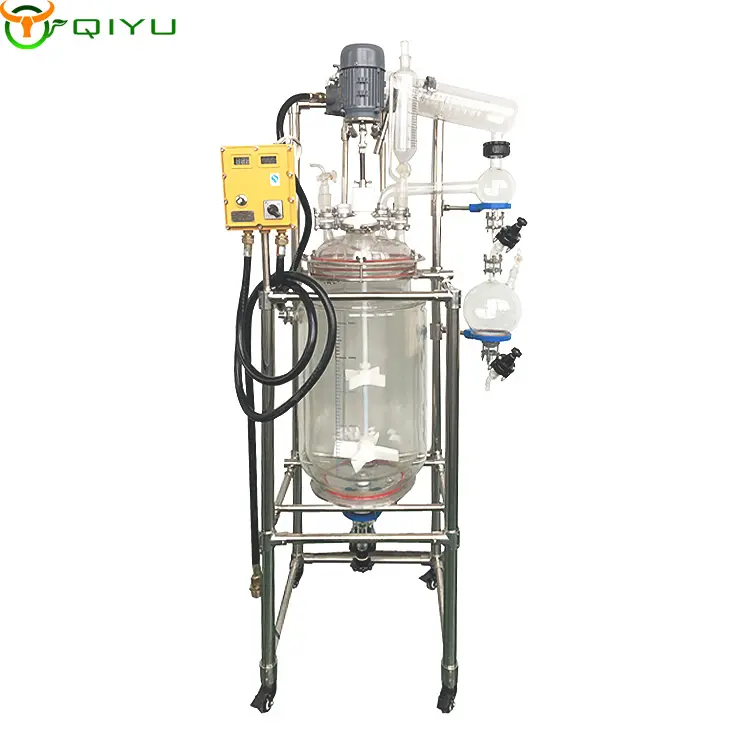 100l Jacketed Reactor 10L 20L 50L 100L 150L 200L Laboratory Chemical Reactor Jacketed Double Layer Glass Stirred Tank Reactor