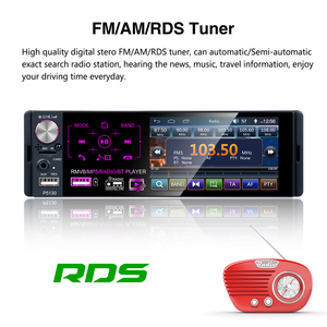 Podofo-autorradio <span class=keywords><strong>1</strong></span> Din estéreo para coche pantalla táctil capacitiva de 4,<span class=keywords><strong>1</strong></span> ", vídeo RDS/FM/AM BT, con cámara trasera y micrófono - Product Image 2