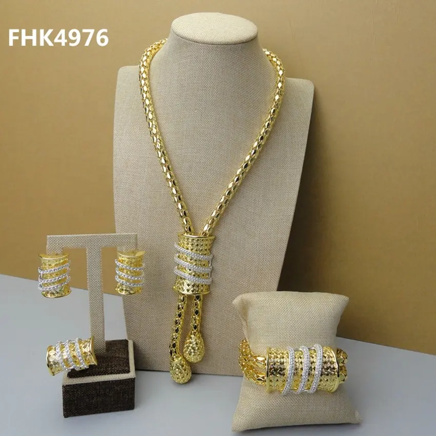 Yuminglai Großhandel Schmuck Afrikanischer Schmuck Dubai Fine Jewelry Sets für Frauen FHK4976