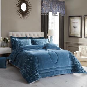 Nhà vua kích thước tùy chỉnh thanh lịch nổi flannel sherpa chăn/<span class=keywords><strong>comforter</strong></span> thiết với hai gối - Product Image 5