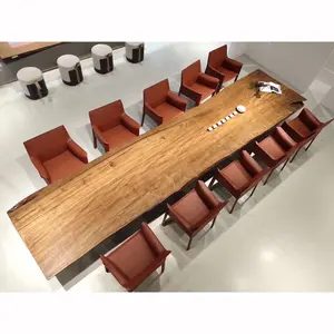 Mesa de comedor de madera sólida para 10 personas, mesa de comedor larga de 13 pies