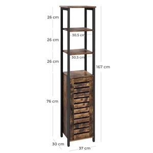 Gabinete <span class=keywords><strong>de</strong></span> <span class=keywords><strong>Almacenamiento</strong></span> Lateral <span class=keywords><strong>de</strong></span> Madera Alto, Delgado y Estrecho para Sala <span class=keywords><strong>de</strong></span> Estar, Estilo Industrial Antiguo <span class=keywords><strong>VASAGLE</strong></span>, con 3 Estantes - Product Image 4