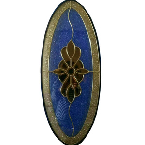 Trang Trí Pháp Hình Bầu Dục Cửa Kính Chèn Màu Cửa Kính Chèn - Product Image 4