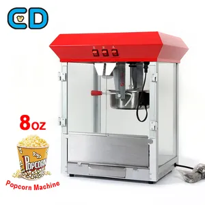 Máquina de popcorn para festas, máquina milho do milho 8 oz, home theater, desktop, máquina de popcorn, óleo quente, top pop, máquina para cinema