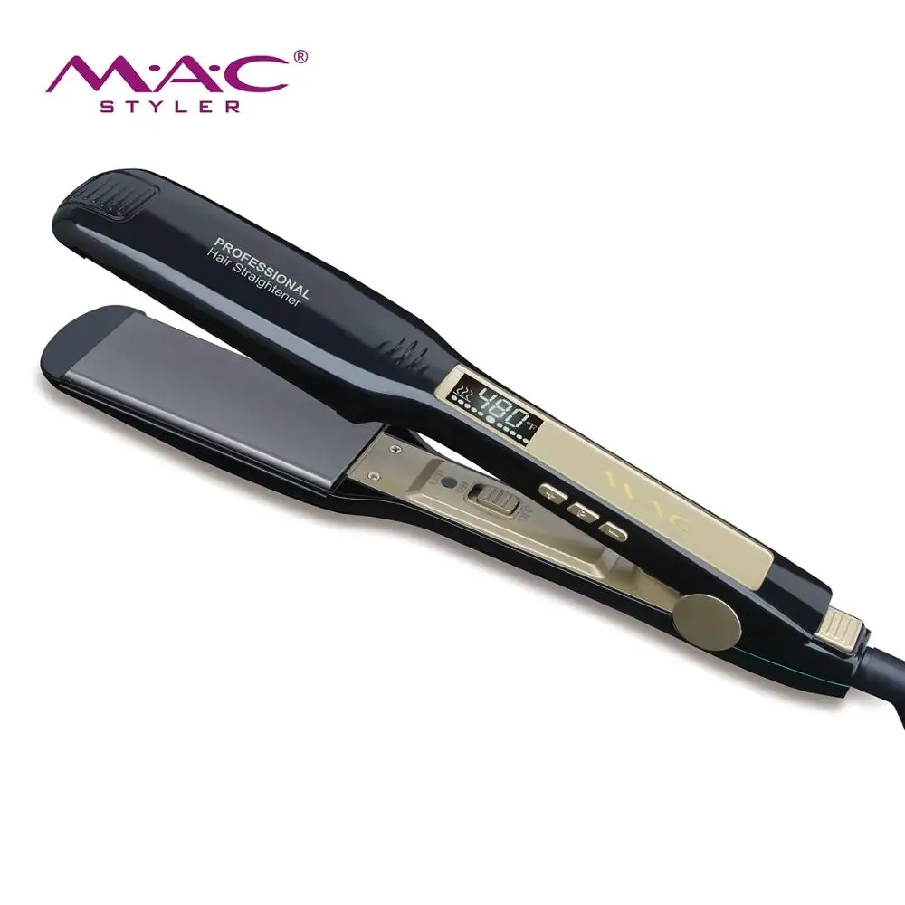 Professionale rapido riscaldamento ferro piano con la regolazione della temperatura del riscaldatore di MCH display a led Raddrizzatore dei capelli