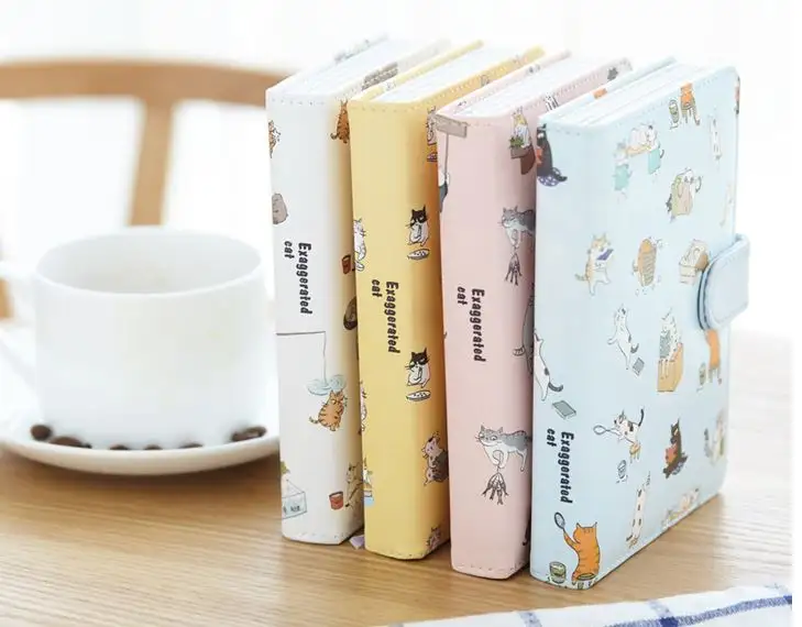 New Cute Notebook PU Leather Planner Diary Book School Office Supplies Kawaii Stationery Kids Gift
