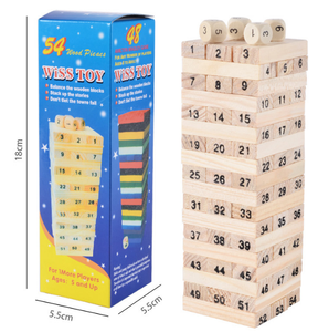 ZF44 नई लकड़ी डोमिनोज़ टॉवर लकड़ी इमारत ब्लॉकों खिलौना स्टेकर निकालने निर्माण खेल शैक्षिक खिलौना बच्चों उपहार - Product Image 6