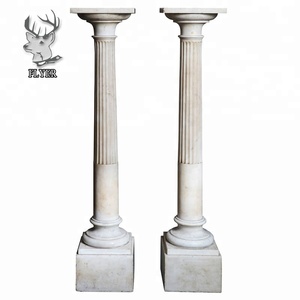 Prix de gros d'usine Belle conception Grands piliers de colonnes en marbre massif blanc - Product Image 4