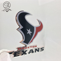 Emblema de Coche de los Houston Texans, Adhesivo de Toro de Texas, Placa de Aluminio Cepillado
