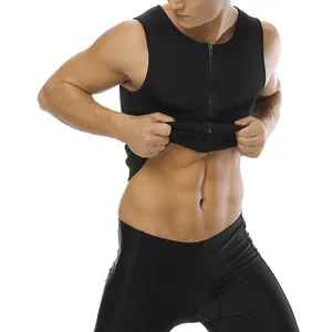 男士腰部训练背心减肥热氯丁橡胶身体塑造者拉链桑拿背心锻炼衬衫