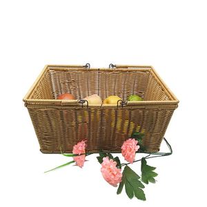 En gros <span class=keywords><strong>Pas</strong></span> <span class=keywords><strong>Cher</strong></span> Portable Solide Bonne Qualité Poly Rotin Sécurité Alimentaire Carré Rotin <span class=keywords><strong>Fruits</strong></span> <span class=keywords><strong>Légumes</strong></span> <span class=keywords><strong>Panier</strong></span> avec Poignée - Product Image 2