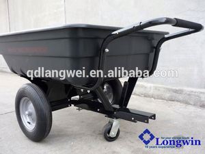 <span class=keywords><strong>Remolque</strong></span> de Jardín para Cortacésped de Plástico con Eje, Capacidad de Carga de 1000 kg, Ruedas Todoterreno, <span class=keywords><strong>Remolque</strong></span> Utilitario con Volteo Inclinable - Product Image 3
