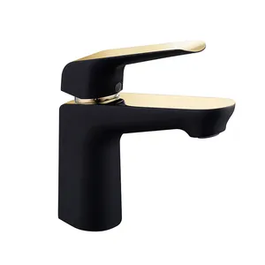 HOT SALES Hot And Cold Water Faucet The Black and gold Faucet Ordinary tap