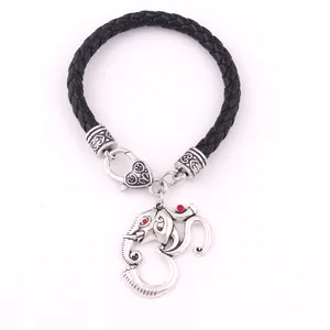 B307 Huilin Schmuck Neue Design OM Hindu Ganesh Elefant Anhänger Indien Religiöse Amulett Leder Armband