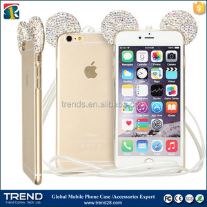 Nueva 3d diamante oreja de ratón clear tpu para el <span class=keywords><strong>iphone</strong></span> 6 más - Product Image 5