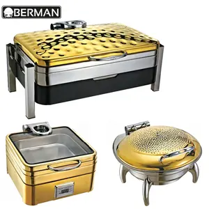 Hotel restaurant cooking supplies electric food heating element luxury chafing dish trays wholesale buffet food warmers for sale
