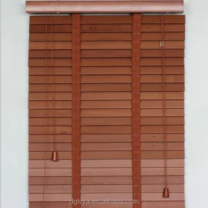 Tonalità della finestra motorizzata grandi lotti veneziana finto legno elettrico tende di bambù stampato blackout mini tende per soggiorno