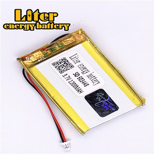 Plug 1,0-2 p <span class=keywords><strong>3</strong></span>,7 V 603448 1200 mAh rechargeable LiPo battery solar Li ion polymer lithium battery with PCM - Product Image 1