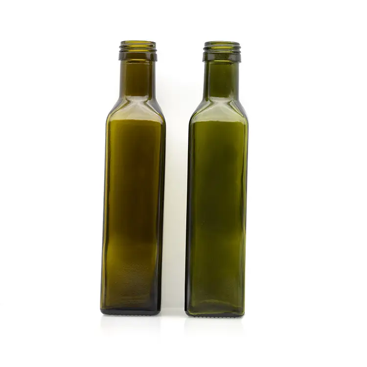 100 мл 250 мл 500 мл 750 мл Зеленая прозрачная Янтарная квадратная стеклянная бутылка marasca для оливкового масла