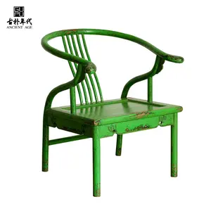 Chinese supplier Chinese curio traditional antique chairs distressed silla vintage paint chairs customized color arm chairs