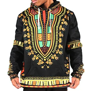 Benutzer definierte Männer afrikanischen Dashiki Hoodie Badana Print Hoodie Pullover
