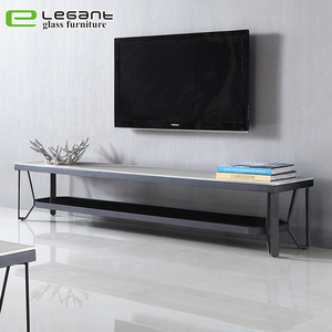 Grey Curved <strong>Corner</strong> Glass <strong>Tv</strong> Stand Furniture / <strong>Tv</strong> <strong>Cabinet</strong> Modern - Product Image 4