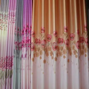 Fabric textile /satin colorful floral print curtain fabric/custom print polyester fabric wholesale