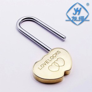 Candado de corazón doble con cerradura de amor de latón macizo - Product Image 2
