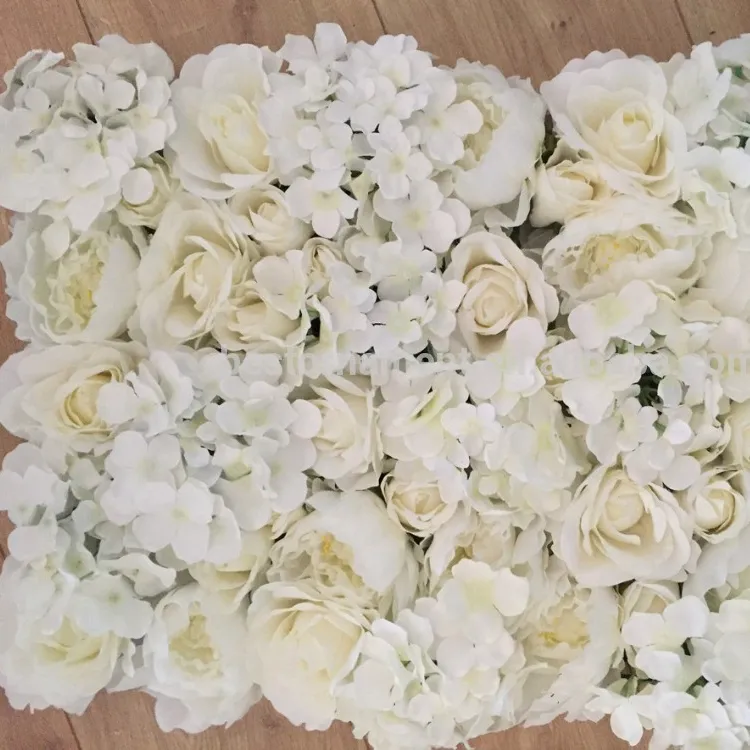 Peony Roses in Ivory White Wedding Artificial Flower Wall